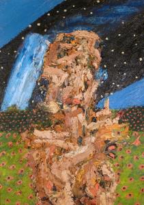 Jc Armbruster Figure In Landscape With Stars